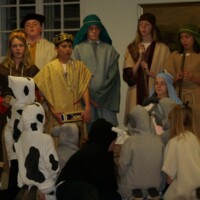 The nativity scene re-enacted.